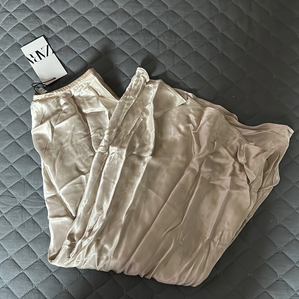 Zara satin slip skirt